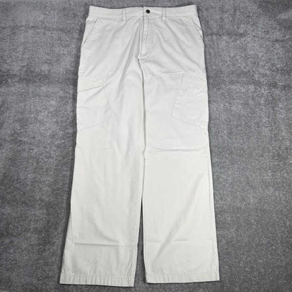 Quiksilver Pants Men's 36x31 Beige Cotton Lightweight‎ Cargo Baggy Y2K Skater - Picture 1 of 10